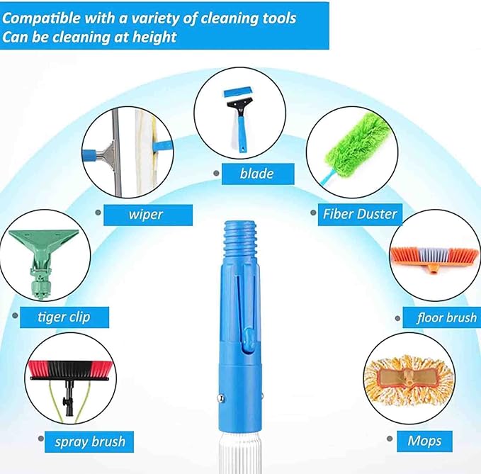 Window Cleaning Pole Water Fed Water Hose Fed Pole Retractable Extension Brush Kit to Cleaning Photovoltaic and Solar Panels/12M/50Cm Brush Head