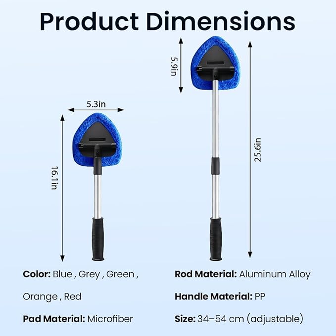 Windshield Window Cleaner Tool Cleaning Supplies for Glass Home 180° Expandable Cleaner Tool with Microfiber Pads and Spray Bottles。