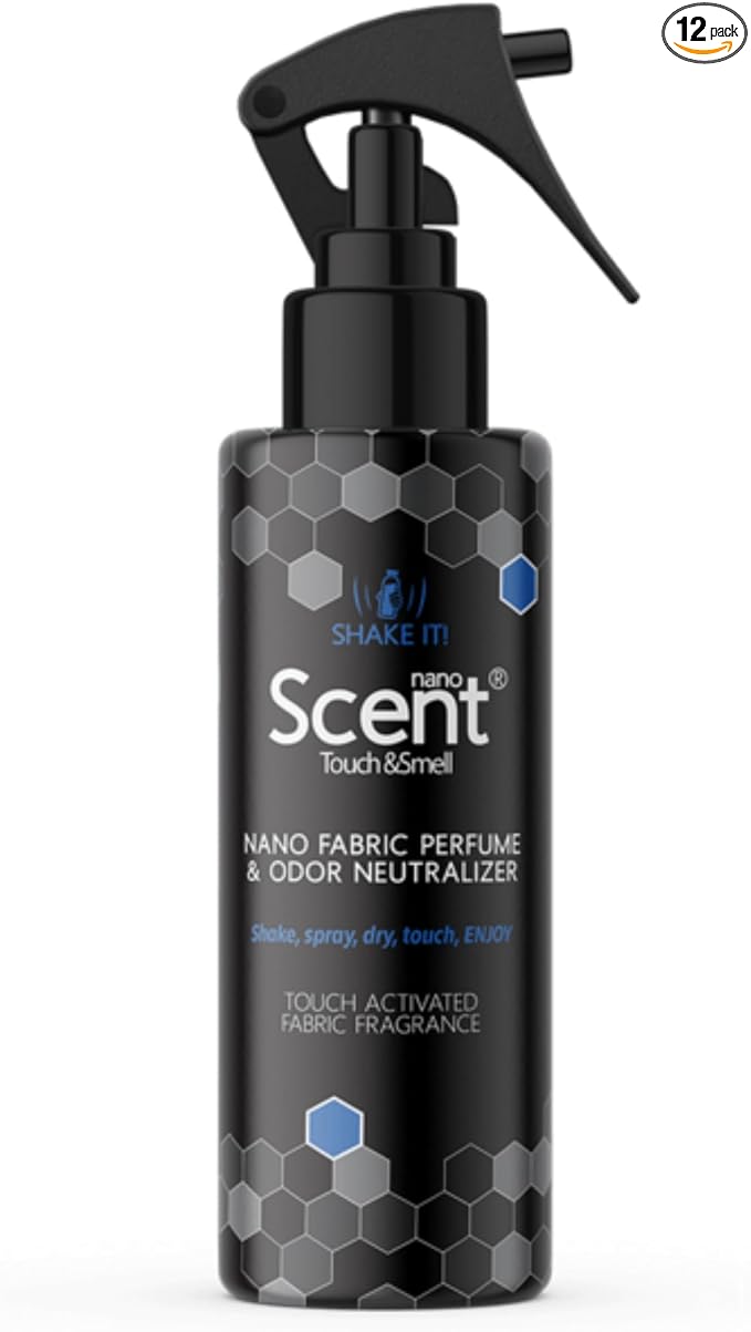Perfume Fabric Spray for Textile and Room - Nano Scent Odor Eliminator for Strong Odor Room Linen Carpet Bathroom Spray - Shoe Deodorizer Spray - Fabric Refresher Spray Various Scent - 12pack