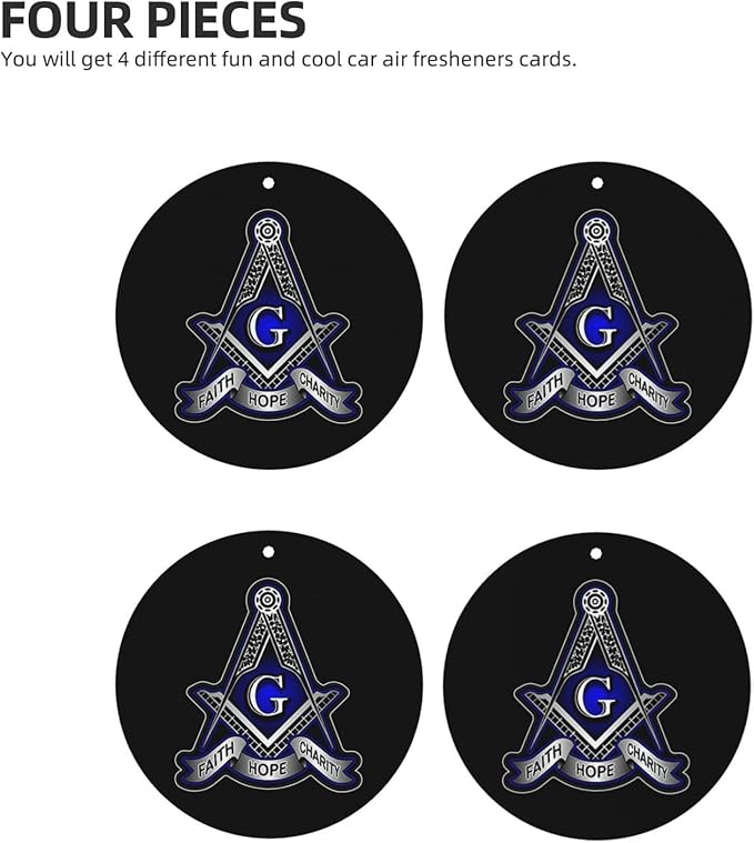 Faith Hope Charity Masonic Freemason Drive In Freshness: 4 Set Car Air Freshener Cards