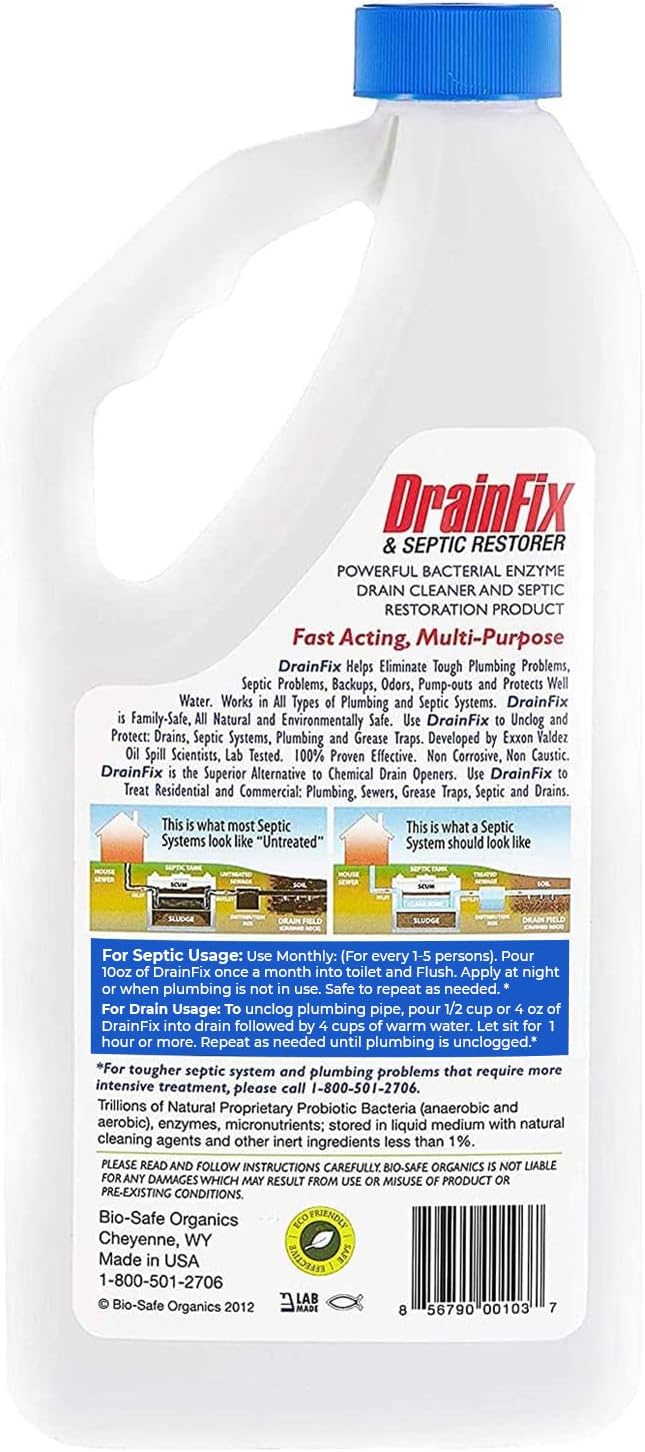 Bio-Safe Organics - Septic Tank Shock - Small Combo Drainfix &amp Small BOSS package - Patented Exxon Valdez Septic Tank Treatment - Septic Maintenance