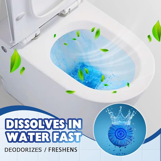 Automatic Toilet Bowl Cleaner 2026 New Toilet Cleaning Tablets Long Lasting Tank Cleaner for Bathroom Convenient Blue Deodorizer Easy Flush Cleaner Tablets for Home (30)