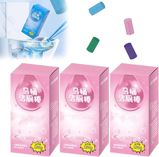 Upgraded Concentrated Descaling Toilet Cleaning Stick Concentrated Descaling Toilet Cleaning Stick Toilet Cleaning Powerful Descaling Toilet Bowl Cleaners Stick (3PC Pink)