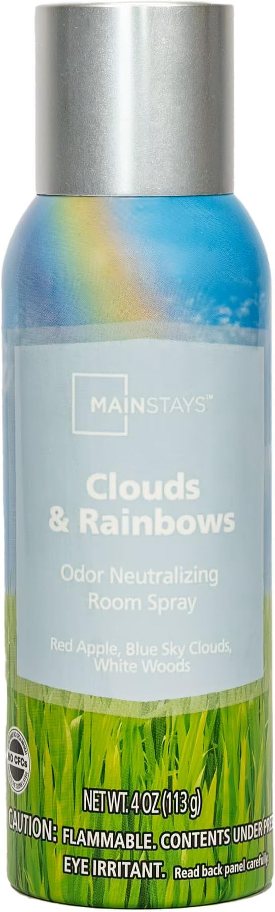 Mainstays Odor Neutralizing Room Spray 1 Cranberry Mandarin Air Freshner and 1 Clouds &amp Rainbows 8 oz total (2 pack)