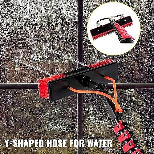 Telescopic Glass Cleaning BrushWater Fed Pole Kit 3.6M 5. 6M 7.2M 9M 11M Outdoor Window Cleaning Pole Water Fed Telescopic Brush with Hose Spray Solar Panel Cleaning Sys