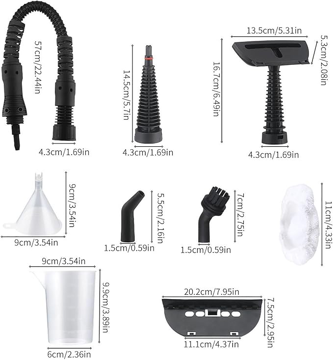 Handheld steam cleaner handheld steamer -135 ° C high temperature and high pressure 9-piece set of accessories suitable for whole house/kitchen/car/clothing sterilization and cleaning