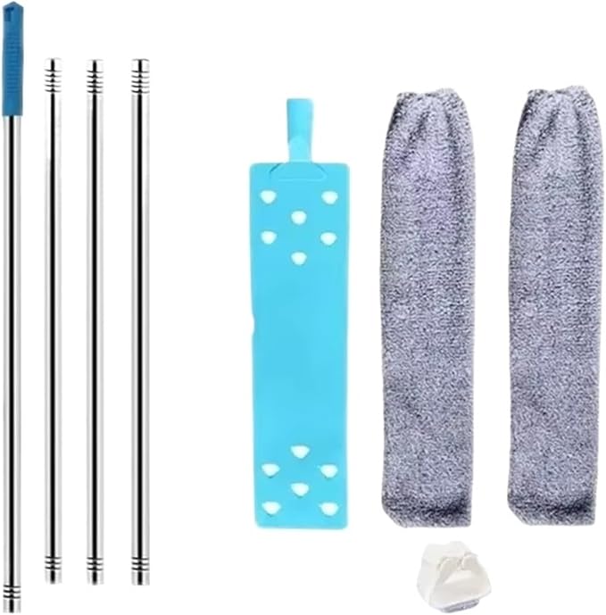 Household Long-Handled Telescopic Mop Floor and Ceiling Cleaning Portable Dust Brush Tools(4 Pole Mop)