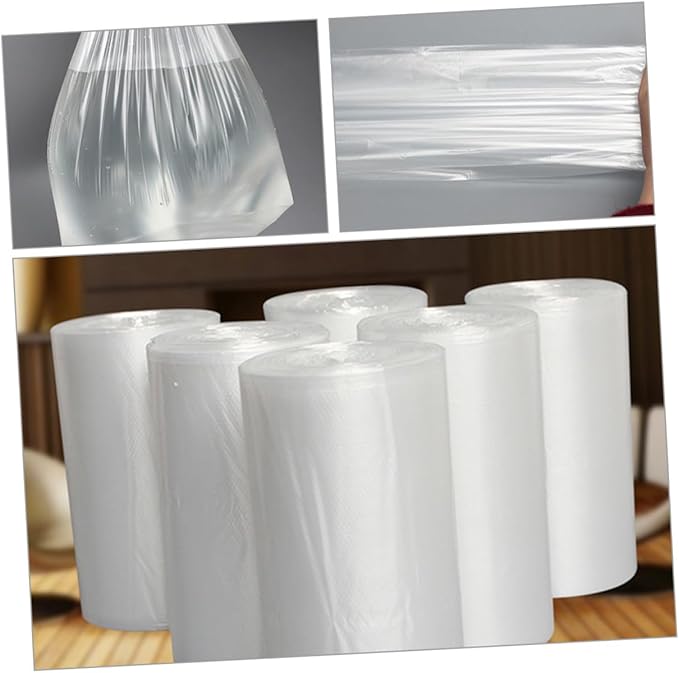 Gatuida Thickened Plastic Trash Bags 6 Rolls 45x50cm Flat-top Garbage Bags for Home and Bathroom Disposable Trash Can Liners for Bedroom and Kitchen Use