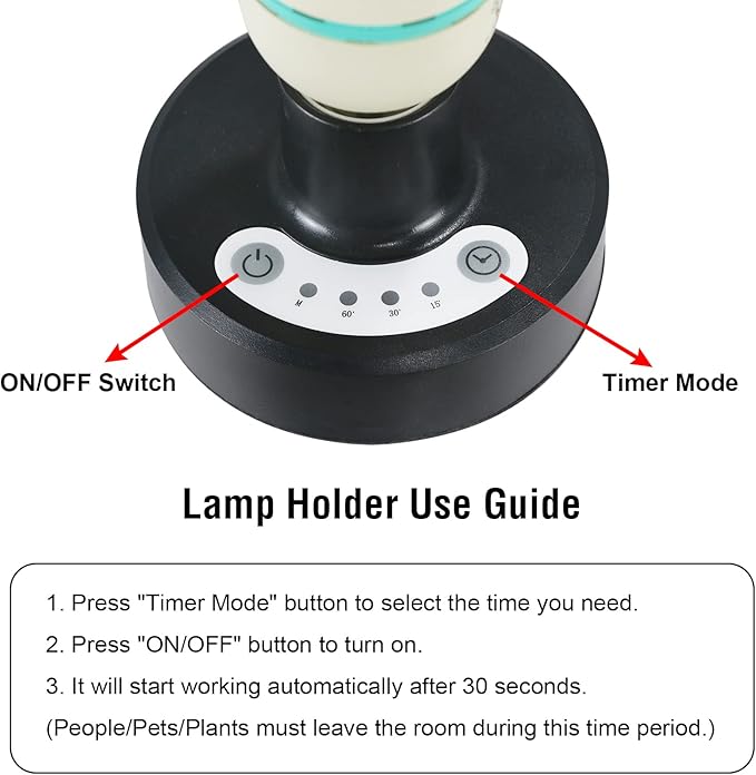 36Watts UV Sanitizer Lamp with Remote Control Powerful Ozone UVC Light with E26 Base for Basement/Bedroom/Kitchen/Office/Storehouse/Car 3-Gear Timer 110V with Ozone-– Perfect Father's Day Gifts