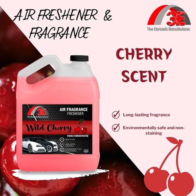 Car Air Freshener Concentrate 128 fl oz Professional Automotive Interior Fragrance Ready to Use Liquid Multiple Scents (Cherry)