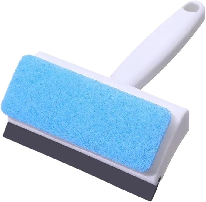 Double Sided Glass Cleaner Brush Sponge for Windows Mirrors Shower Long Handle Bathroom Car Windshield Cleaning