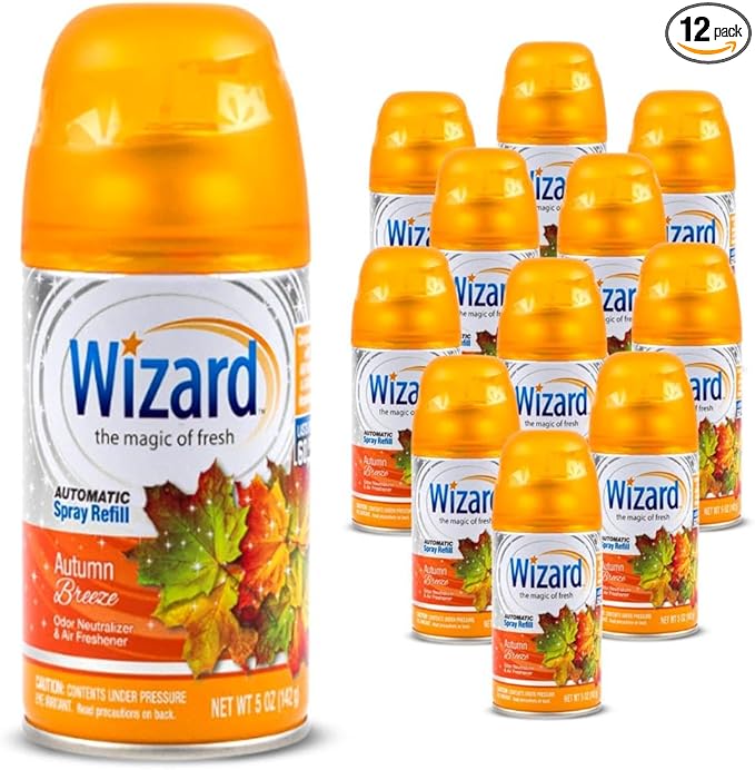 12 WIZARD AUTOMATIC SPRAY REFILLS 5 oz AUTUMN BREEZE
