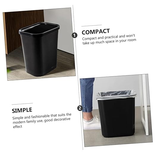 Happyyami 1pc Fire Retardant Trash Can Plastic Recycling Container Office Waste Storage Waste Basket