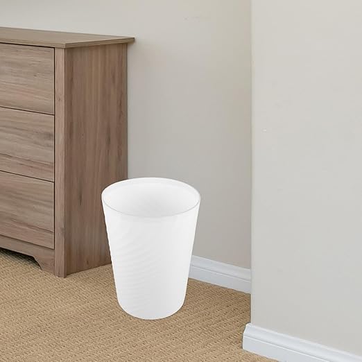 BESPORTBLE Small Plastic Trash Can with Pressure Ring Household Wastebasket Bin for Kitchen Office Bathroom and Bedroom Stylish Open-top Garbage Container for Home Use