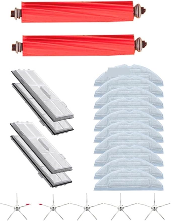 BeNtli Vacuum Cleaner PartsMain BrushHepa FilterSide BrushMop ClothsCompatible for Xiaomi T7S T7plus T7Splus S7 S7 Plus (Color : As Shown-19)