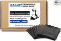 BAG UP Solutions Stronghold Trash Bags Garbage Bags Bin Liners Heavy Duty Contractor Bags Made From Recycled Plastic 55-60 Gallons 34 x 54 Inches 40 Bags Black