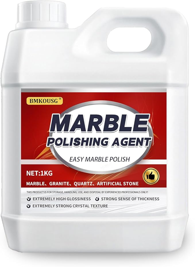 Professional Marble Polish Polishing Kit Marble &amp Granite Polishing Liquid – Restores Shine Safe for Quartz Travertine Tile – High-Gloss Finish Long-Lasting Protection (2.2LB)