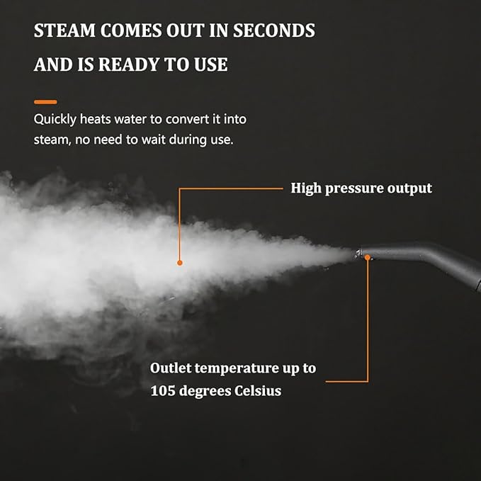 2500w Handheld High Temp Portable Cleaning Machine Handheld Power Steam Cleaner for Home High Heat Steam Cleaning Machine Steamer for Cleaning Ready In 10s for Kitchen Furniture Bathroom Car(Green)