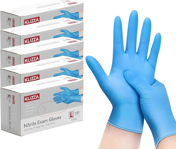 Blue Nitrile Gloves Disposable Latex &amp Powder Free Food Safe Gloves for Cooking Kitchen Cleaning Healthcare Salons