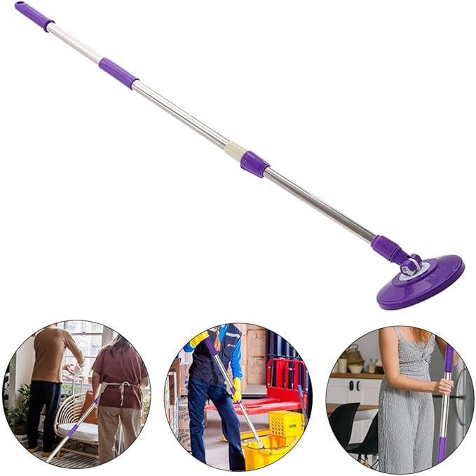 ABOOFAN Telescopic Stainless Steel Mop Detachable Handle Thickened Design for Efficient Floor Cleaning Suitable for Home and Commercial Use
