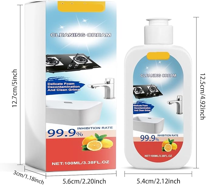 Multi-Surface Cleaning Cream - Effective For Kitchen Grease Sink Stains Household Surfaces Easy To Use(2PCS)