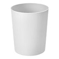 iDesign Small Round Plastic Bathroom Trash Can - Fluted Trash Can for Bathroom Bedroom or Office - White