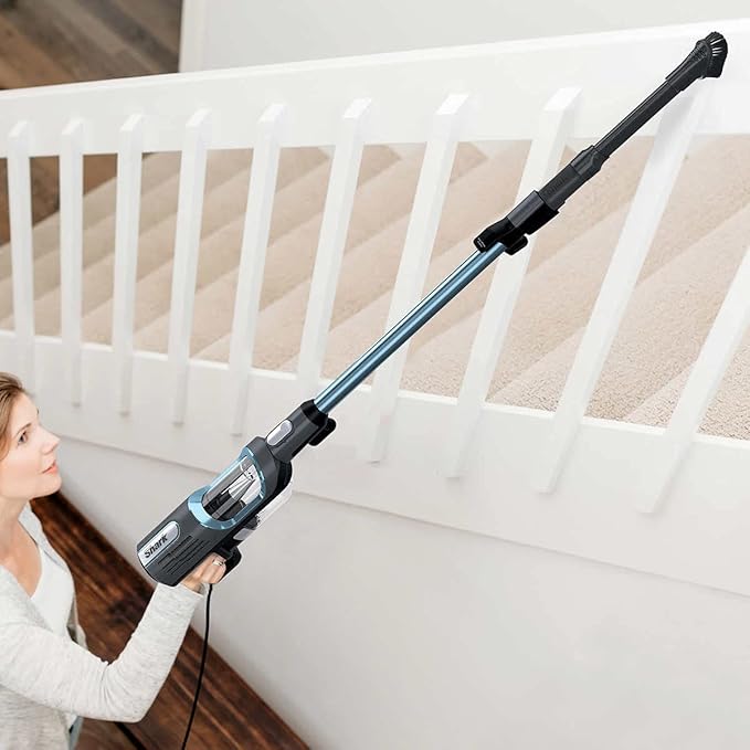 Shark UV580 Corded Stick Vacuum Performance Ultralight DuoClean with Self-Cleaning Brushroll Removable Handheld Blue (Renewed)