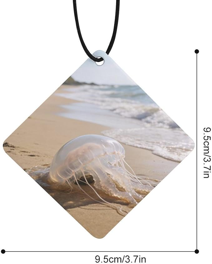 5PCS Car Air Freshener Hanging Personalized Double Sided Transparent Beach Car Fresheners Long Lasting New Cars Scents Cute Automotive Freshies for Closets Drawers (tea)