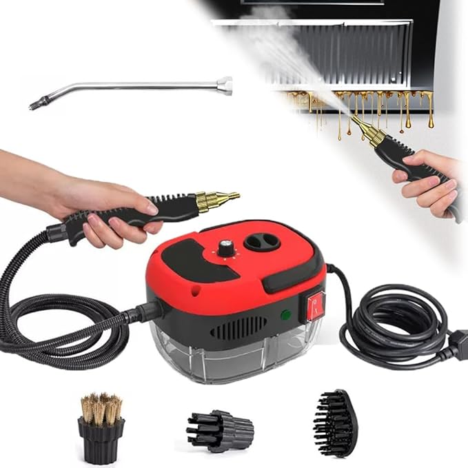 Car Steam Cleaner 2500w High-Temp Portable Machine Handheld Steam Cleaner 2500w Handheld High-Temperature Pressurized Steam Cleaner for Car HomeRed
