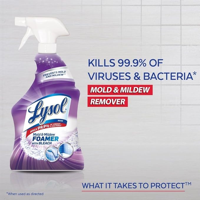 Lysol Mildew Remover Spray with Bleach 32 Ounce (Pack of 12)