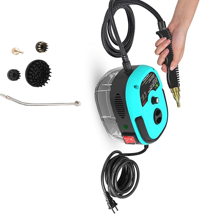 ZJchao Steam Cleaner 2500W Portable High Temperature Pressurized Steam Cleaning Machine Handheld Steam Cleaner Steam Cleaner for Home with Brush Heads for Kitchen Furniture Bathroom