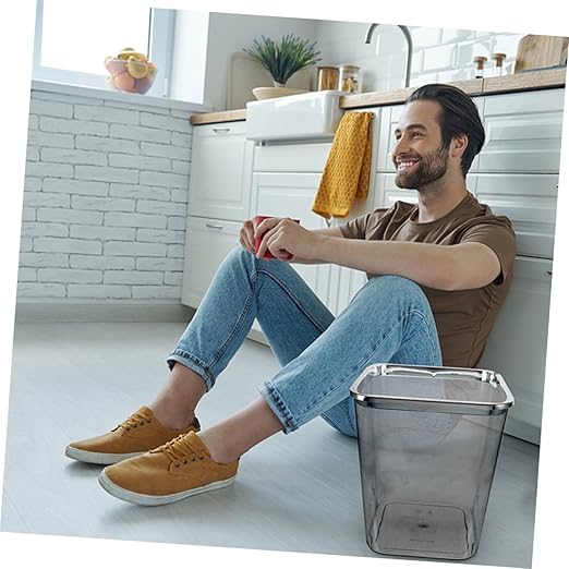 Large Transparent Plastic Trash Can for Bathroom Bedroom Home Thickened PP Wastebasket Without Lid Practical and Clean Household Garbage Container