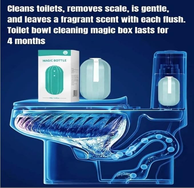 Automatic Toilet Bowl Cleaner CleansRefreshes Toilets with A Light Fresh ScenToilet Bowl Cleaner Automatic Long-Lasting Toilet Cleaner Bottle (2)