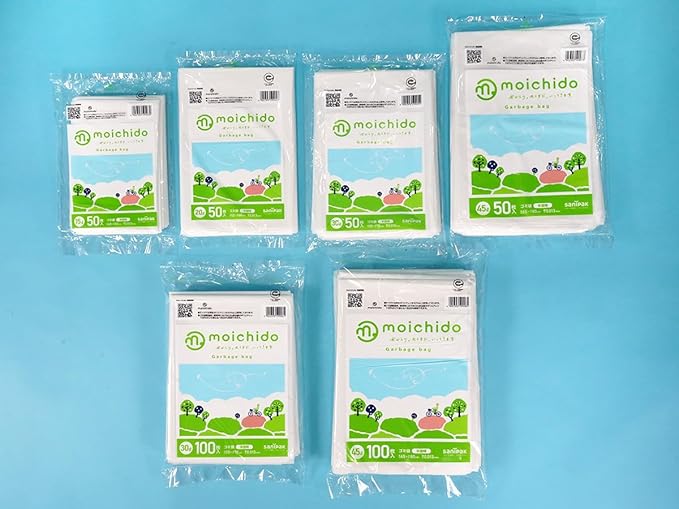 Nippon Sanipac Moichido Moist Trash Bags Translucent 3.9 gal (15 L) Shakaka Material 50 Sheets Height 19.7 x Width 17.7 inches (50 x 45 cm) Thickness 0.0005 inches (0.0