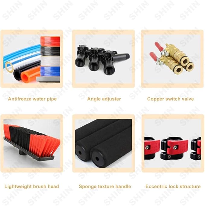 Generic Window Cleaning Brush Window Cleaning Pole Window Cleaner Kit Water/Hose Fed Pole Photovoltaic and Solar Panels/Window Cleaning Pole Stret 7.2M (Stret 10.8m)