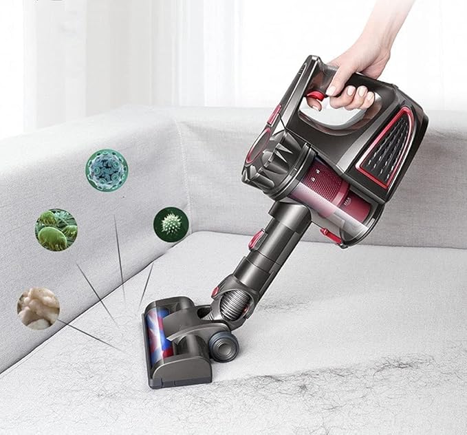 Vacuum Cleaner 4-in-1 Cordless Stick Vacuum Cleaner Quadruple Filtration Headlight Low Noise Upright Storage Ideal for Carpets &amp Hard Floors