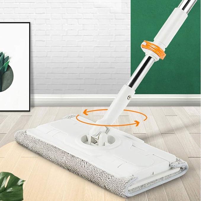 360° Rotating Mop Flat for Household Use Wet and Dry Triple Gripper Freely Retractable
