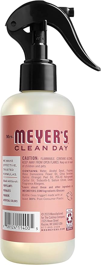 Mrs. Meyer’s Clean Day Room Freshener Spray Rose Scent Limited Edition Scent Contains Essential Oils (8 Fl Oz (Pack of 8))