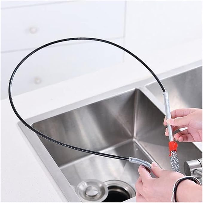 Spring Pipe Dredging Tool -60-250 Cm Drain Dredger Clog Tool for Kitchen Sink Sewer Cleaning Hook Tool (Color : 250cm -98inch)