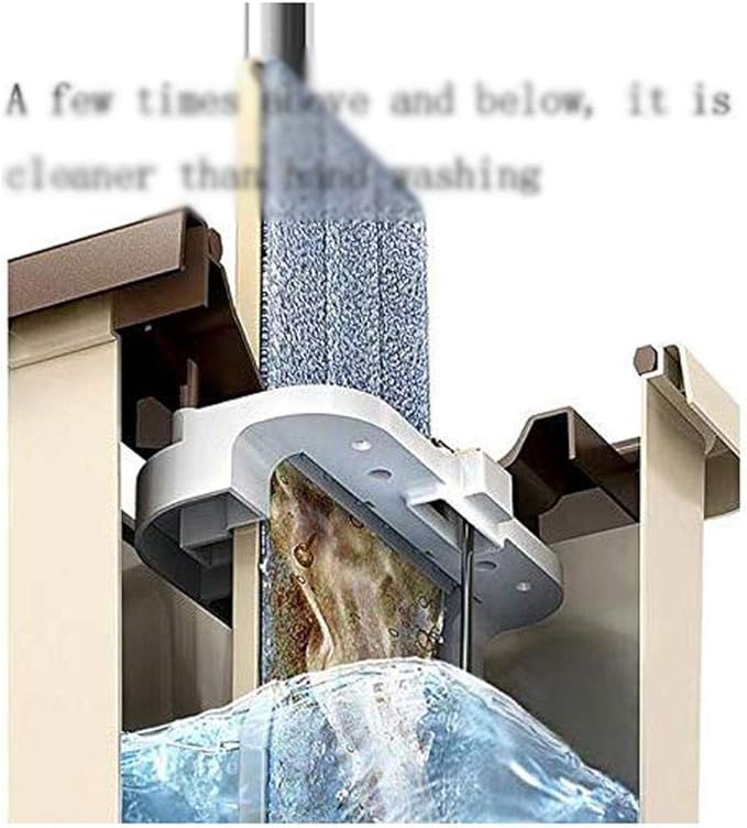 Rotating MopMicrofiber Rotary  Bucket Floor Cleaning System Square Headband with 4 Replacement