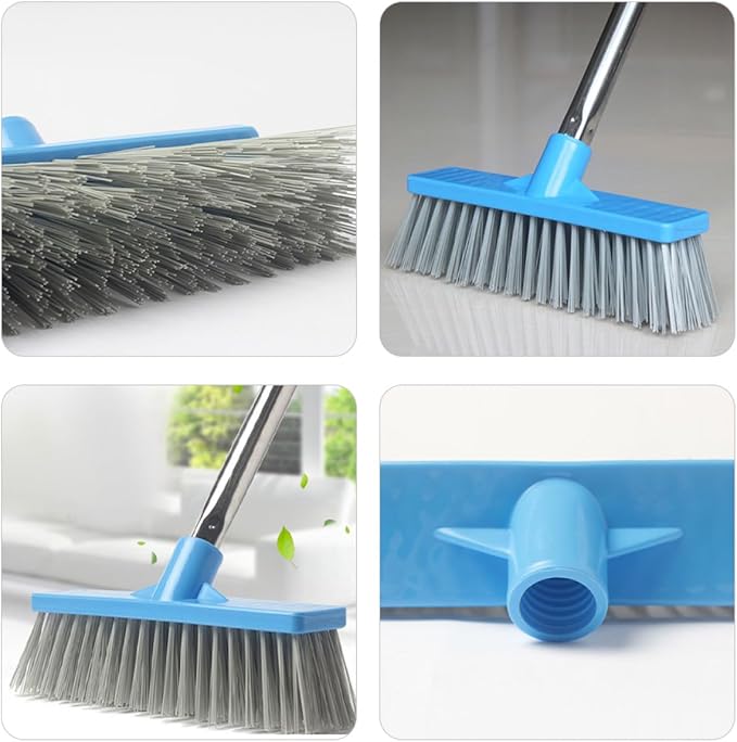 VALICLUD Bathroom Floor Scrub Brush with Long Handle Stiff Bristle Tile Grout Cleaning Brush for Shower and Outdoor Floors Heavy-Duty Seam Scrubber for Bathroom and Kitchen Cleaning