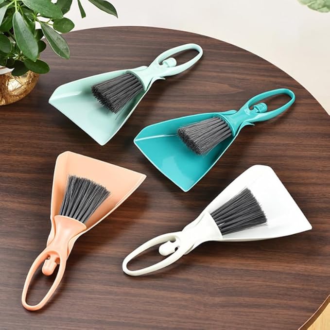 Cabilock Mini Dustpan and Brush Set 4 Sets Small Broom and Dustpan Set Desktop Cleaning Tool Accessories for Desktop Computer Keyboard Car Window