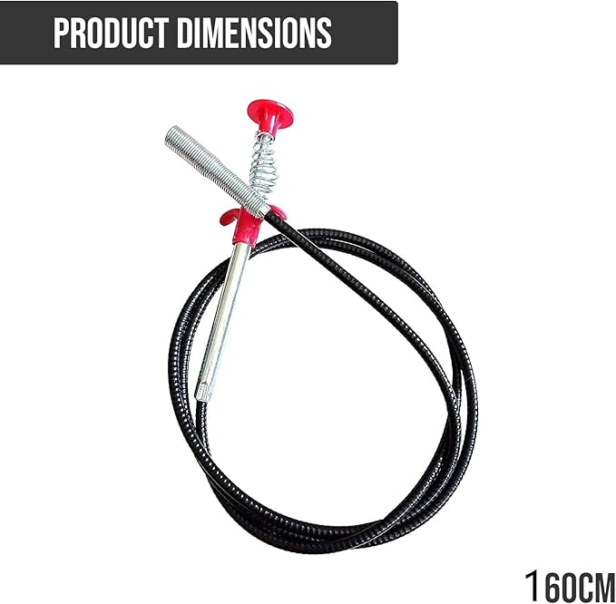 Drain Cleaner Wire Stick Stainless Steel Hair Catching Claw Drain Sewer Cleaning Spring Sink Pipe Plunger Unblocked Kitchen Bath Basin Hairs Remover Tool (160 cm1 Pc)