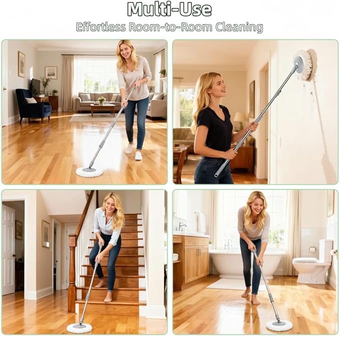 Compact Spin Mop for Apartments &amp Small Spaces Clean &amp Dirty Water Separation Mop Bucket for Pet Owners &amp Daily Cleaning360° Swivel Wheels Safe for Hardwood &amp Tile Adjustable Handl