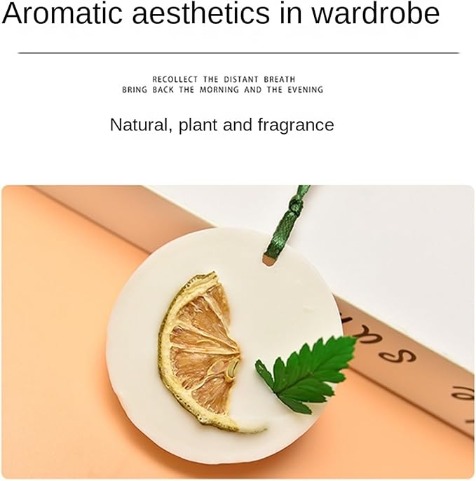Wardrobe Aromatherapy Wax Tablet Hangable Wardrobe Shoe Cabinet LastingPlant Extracts for Home Office ﻿(6pc-Amber)