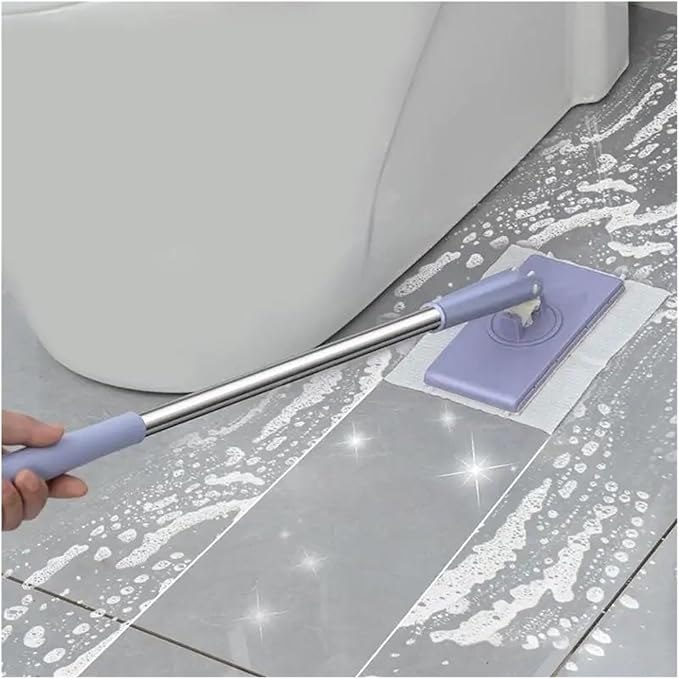 1pc Portable Mini Mop Automatic Paper Towel Changing 360°Rotation Cleaning Tool for Floor Window Dust Removal No Cloth ﻿(70CM)