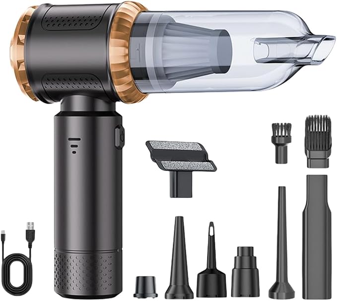 Powerful 22000Pa Wireless Handheld Vacuums Cleaner with 6000mAh Battery and 8 Accessories for Car Upholstery Home Office