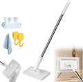 Snap Grip Minimop (40 in Locking Handle) Reusable Wash-Free Mini Mop Dry and Wet Use Clever Snap-Grip Mini Mop for Gaps &amp Multi-Surface Retractable and Adjustable(White 1 Cloth)