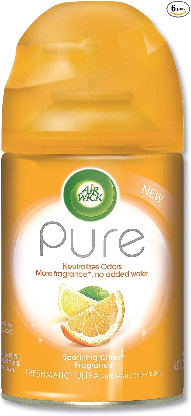 Air Wick 98864 Freshmatic Ultra Automatic Pure Refill Sparkling Citrus 5.89 oz 6/Carton