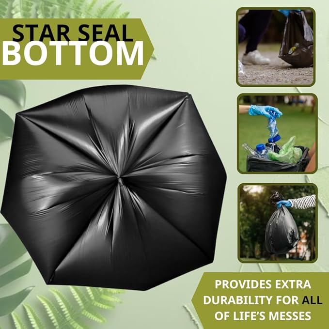 33-38 Gallon Black Garbage BagsTrash Bags 33x 39 100 Count – Extra Large Garbage Bags for Kitchen Office Lawn Maintenance and Leaf Cleanup